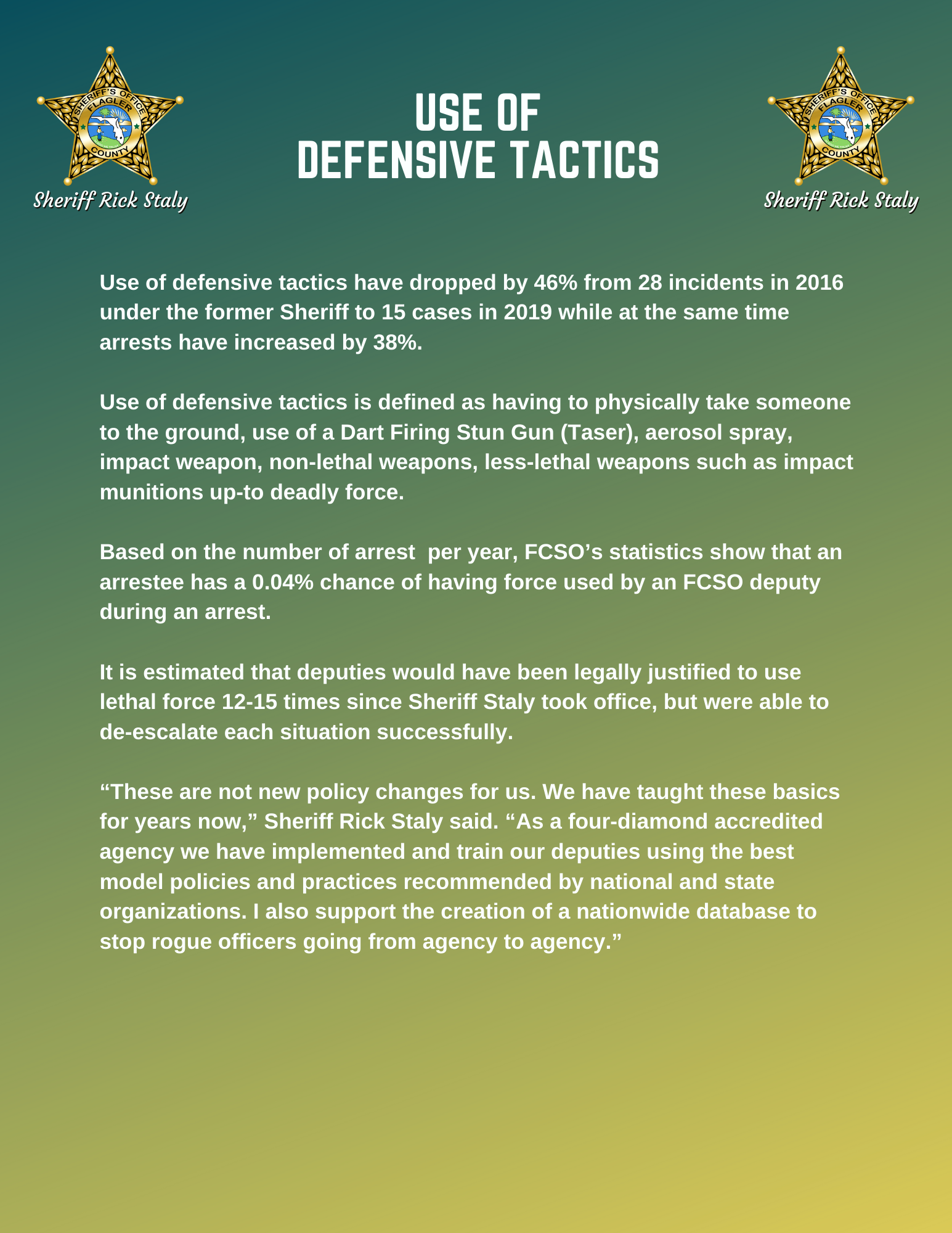 FCSO Use of Defensive Tactics