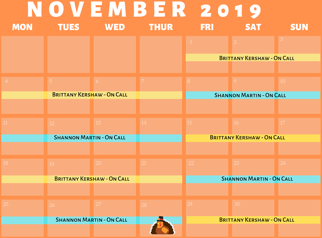 november 2019 PAO on call