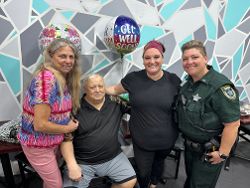 Deputy Jenkins and FCSO’s Alpha Squad Celebrate with “Mr. Keith” and his Wife at Cupcake Café in Palm Coast After Viral TikTok