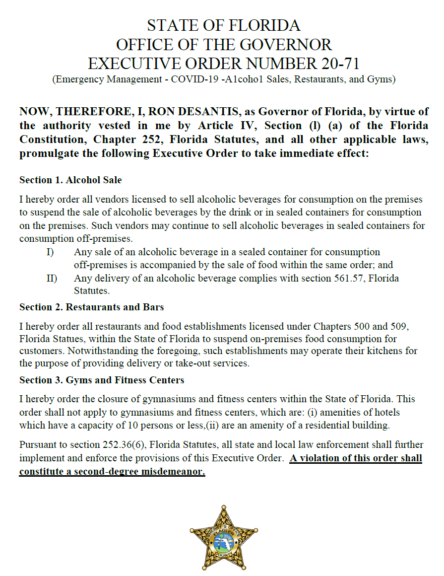 Executive Order - March 20, 2020