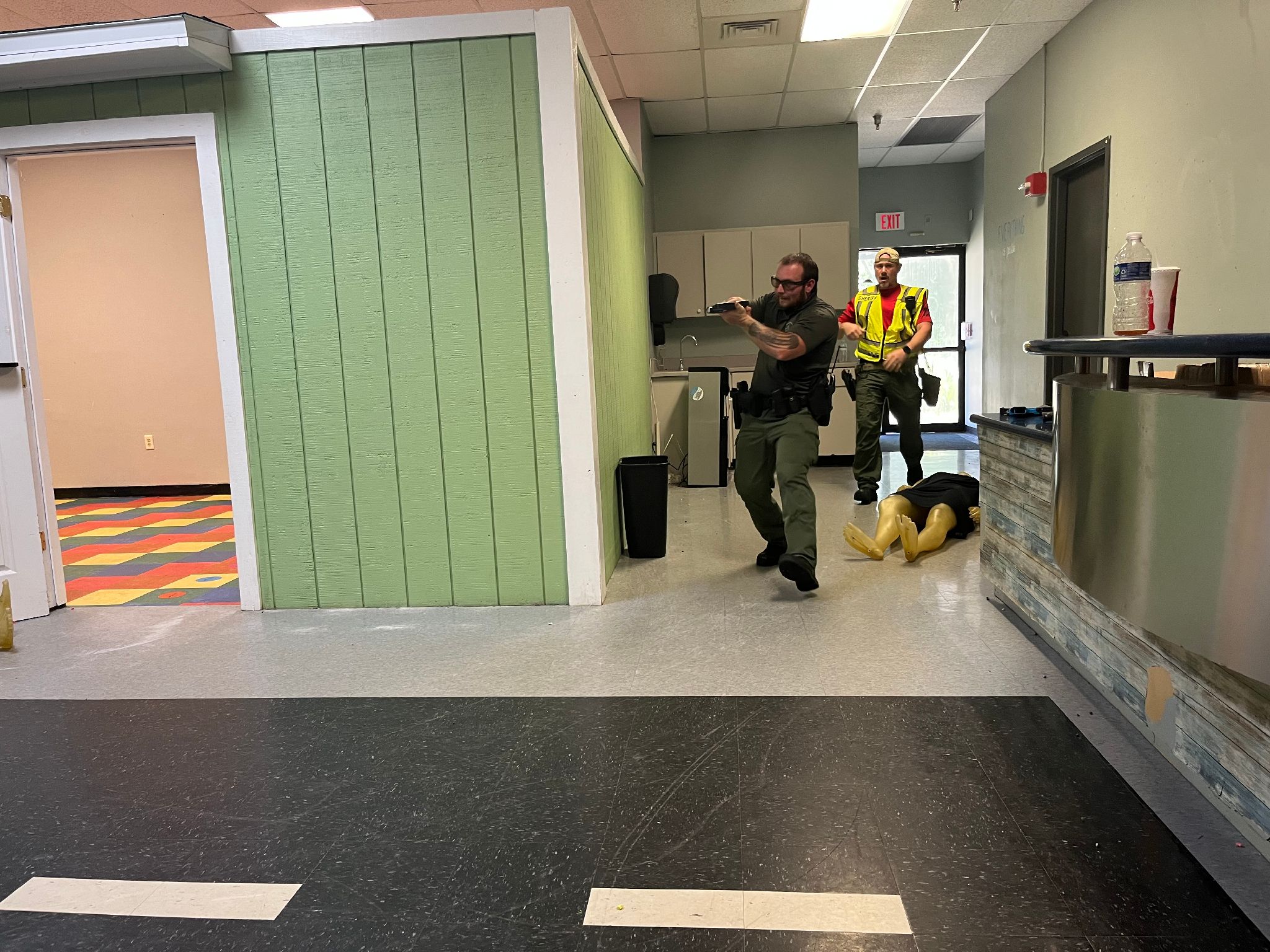 An FCSO deputy takes part in active shooter training