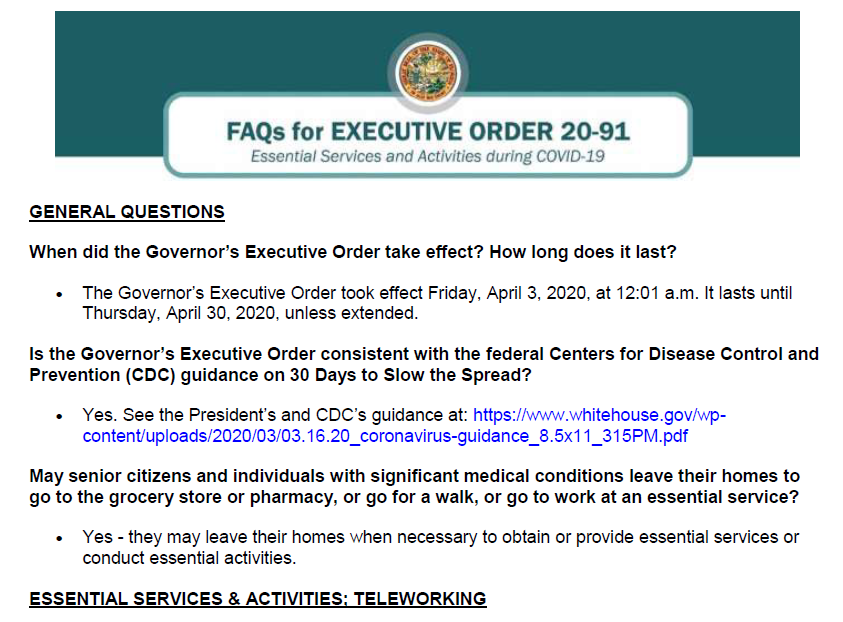 FAQ Safer at Home - 1
