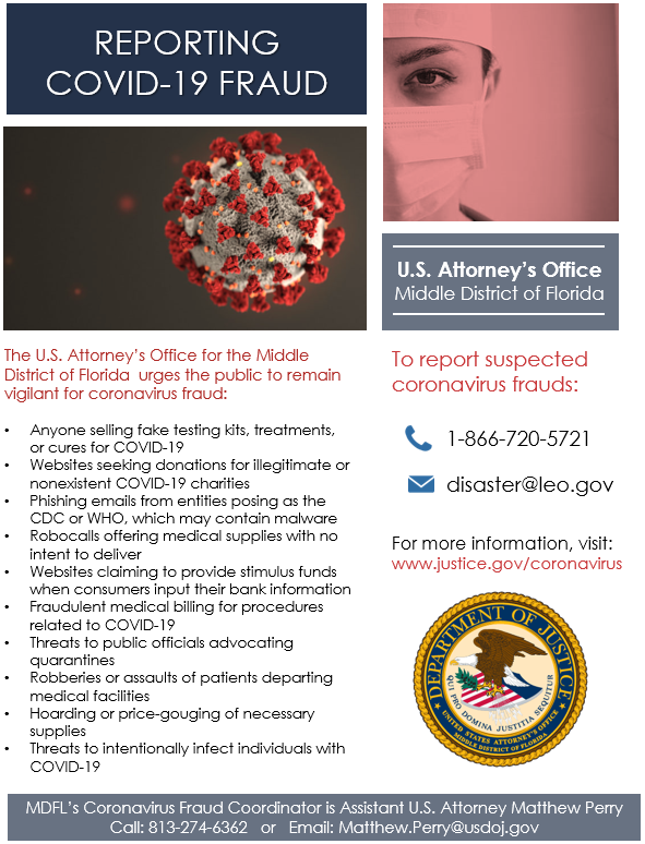 Reporting COVID-19 Fraud