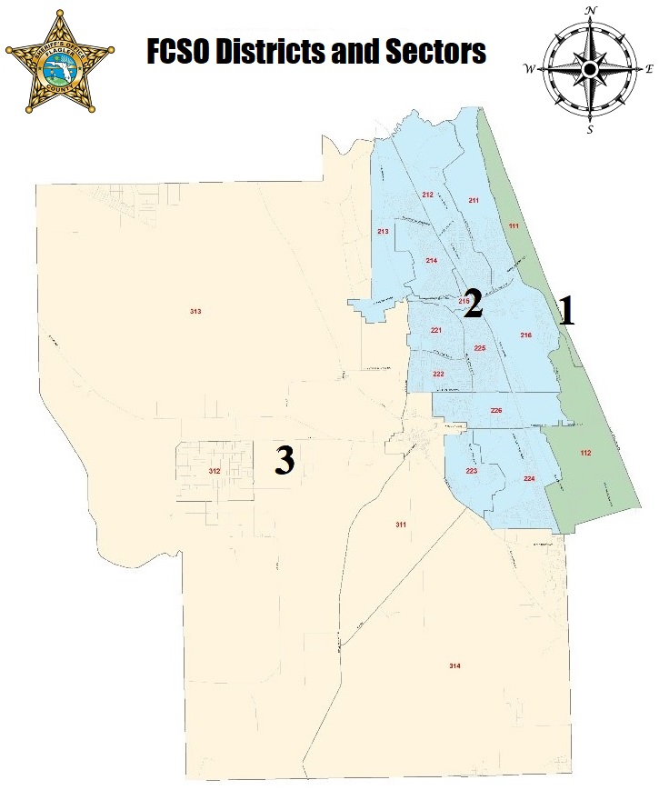 Map of FCSO Districts and Sectors