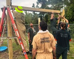 FCSO SMART Program Participants Construct Dog Shelters as Part of Flagler Humane Society Service Project